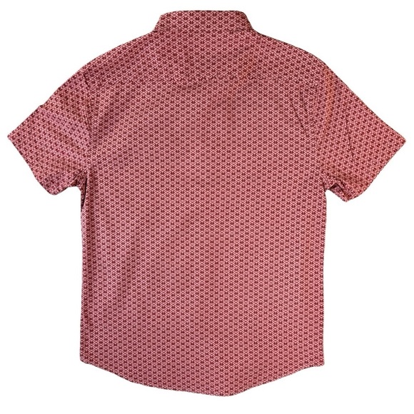 Laguna Red Tropical Short Sleeve Shirt Button Up Mens Medium - Picture 3 of 6